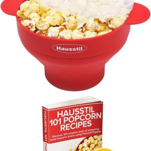 Microwave Air Popcorn Popper – Silicone Popcorn Maker Bowl for Home – Free of PVC & BPA – Healthy Instant Kernels Popping – Save on Popcorn Machine and Bags