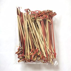 200Pcs Red Bamboo Cocktail Picks Natural Bamboo Knot Skewers for Appetizers Toothpicks Wooden Decorative Cocktail Picks Handmade Sticks Long Appetizer Toothpicks Cocktail Sticks for Home Party